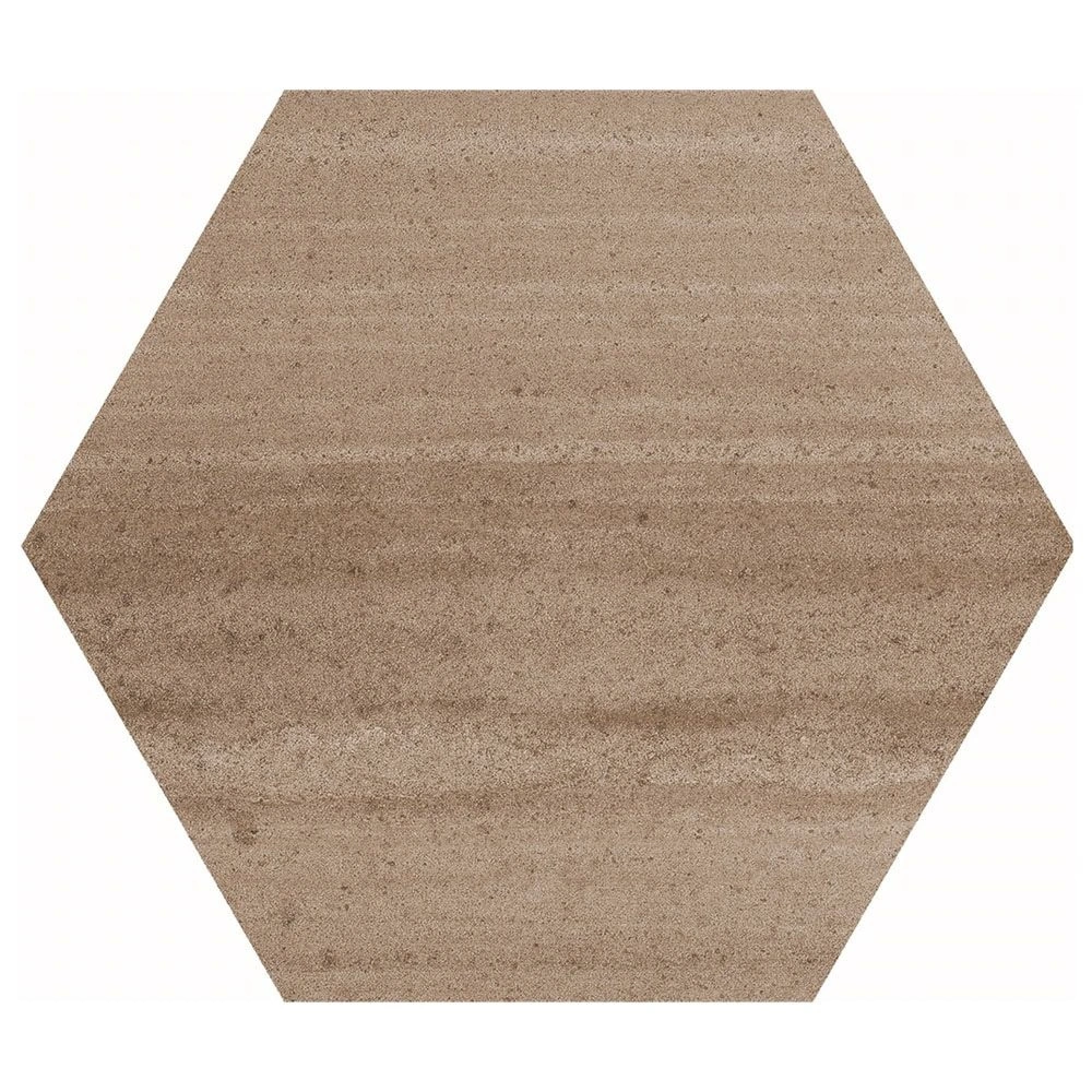 Cotto Moderno Marron 8 " Flat Hex Unpolished Terracotta Look Por