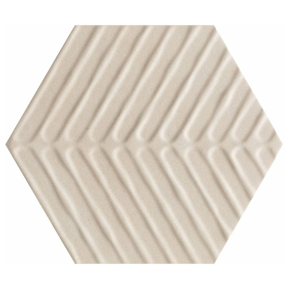Cotto Moderno Blanco 8" Chevron Hex Unpolished Terracotta Look