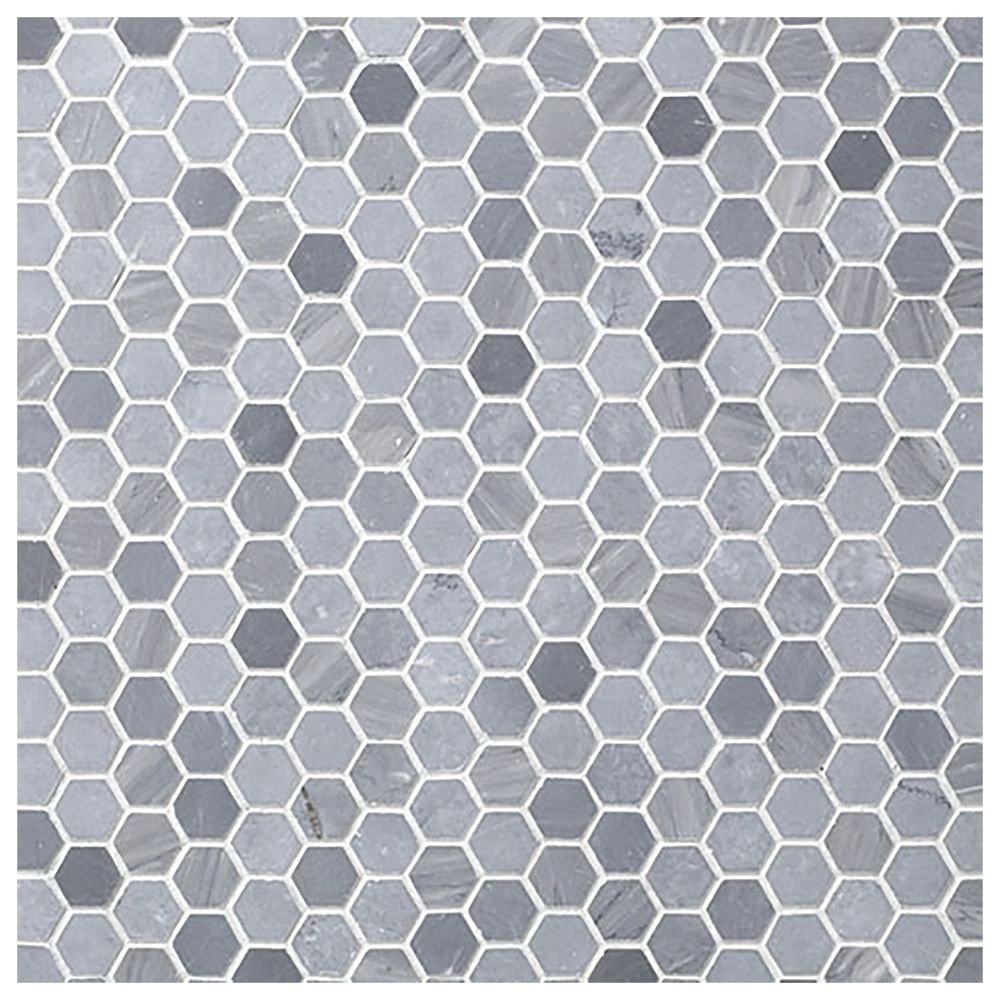 Grigio Cielo 1" Hex Mosaic Honed Natural Stone
