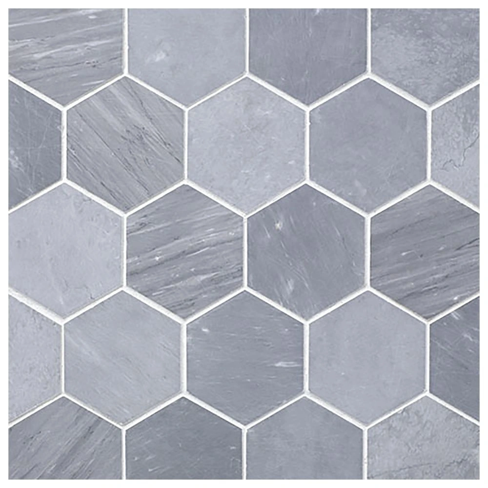 Grigio Cielo 4" Hex Mosaic Honed Natural Stone