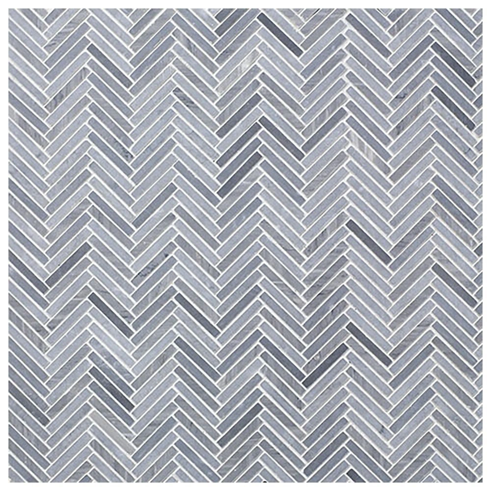 Grigio Cielo Small Herringbone Mosaic Honed Natural Stone