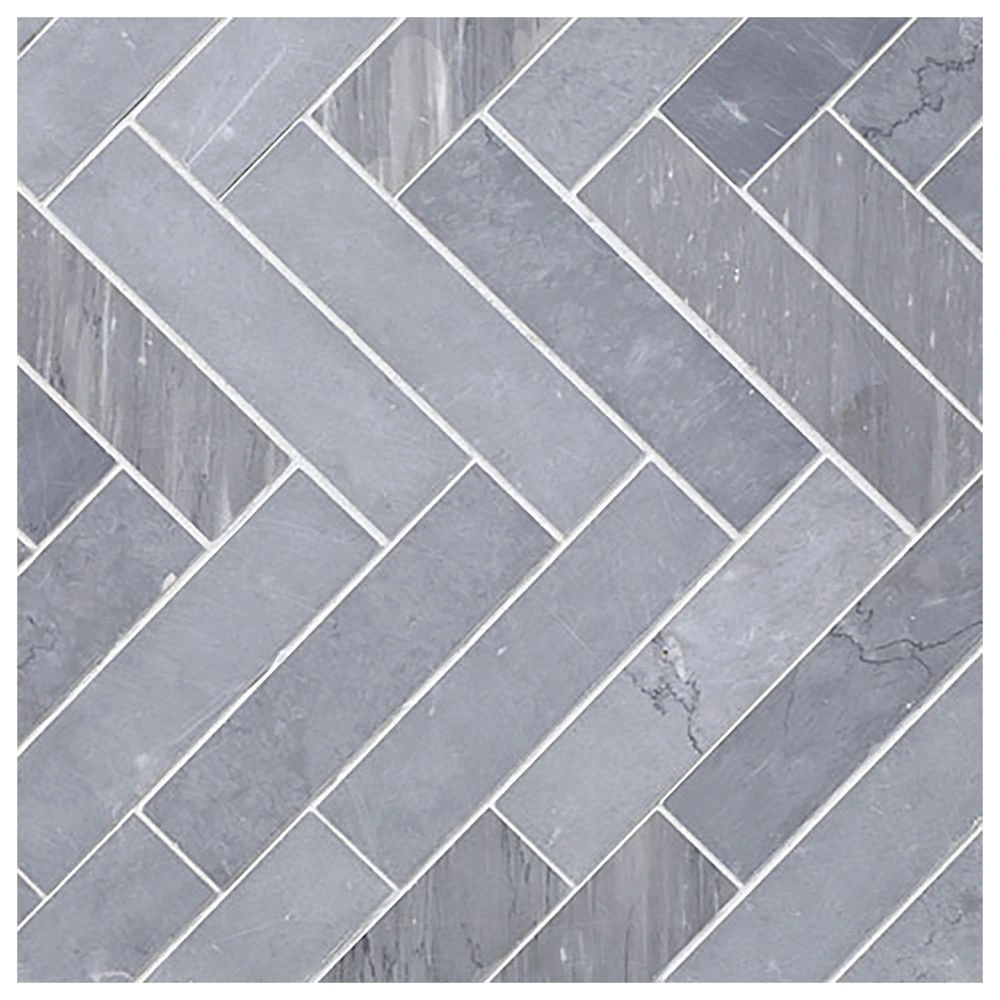 Grigio Cielo Large Herringbone Mosaic Honed Natural Stone