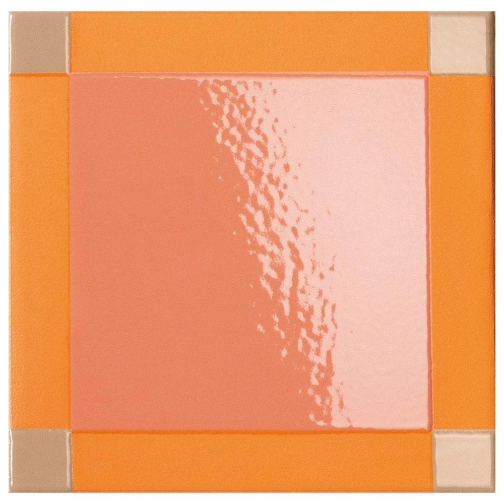 Homage to the Square 6x6 Dash Peach Porcelain Tile