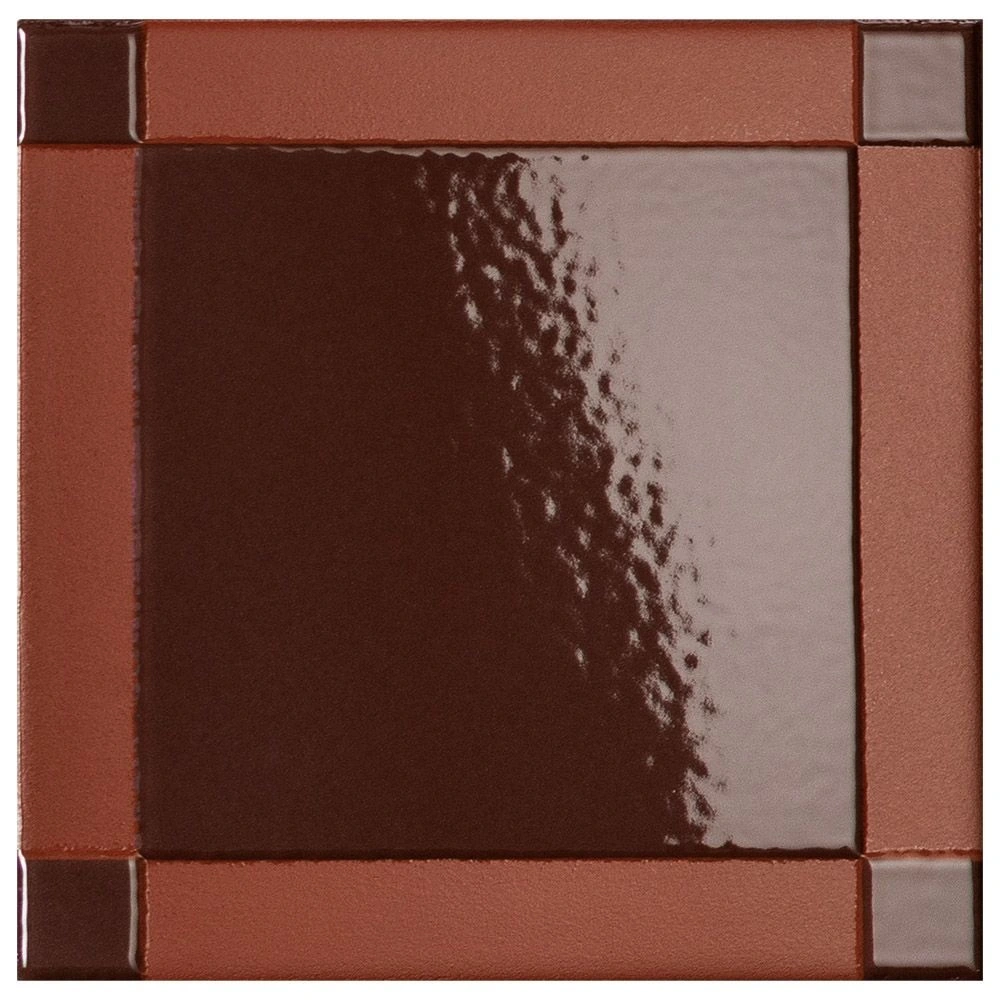 Homage to the Square 6x6 Dash Chocolate Porcelain Tile