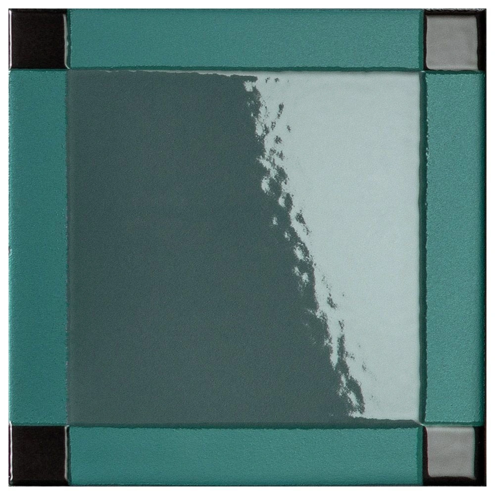 Homage to the Square 6x6 Dash Evergreen Porcelain Tile