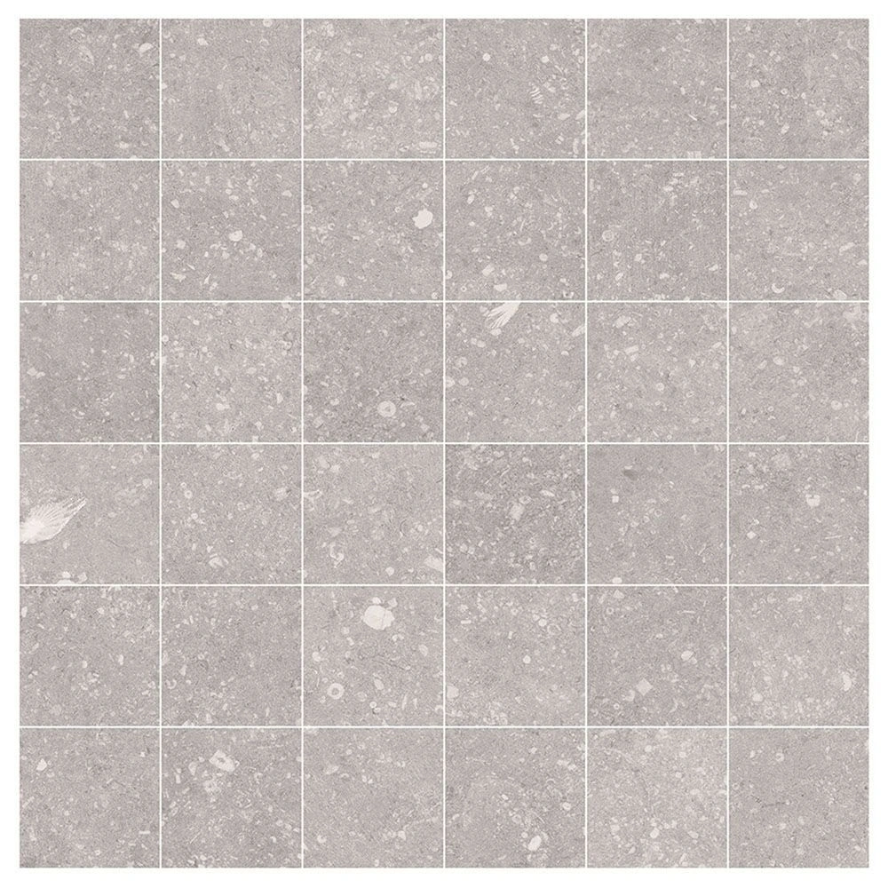 Ilaya 2x2 Mosaic Shore Taupe Matte Limestone Look Porcelain Tile