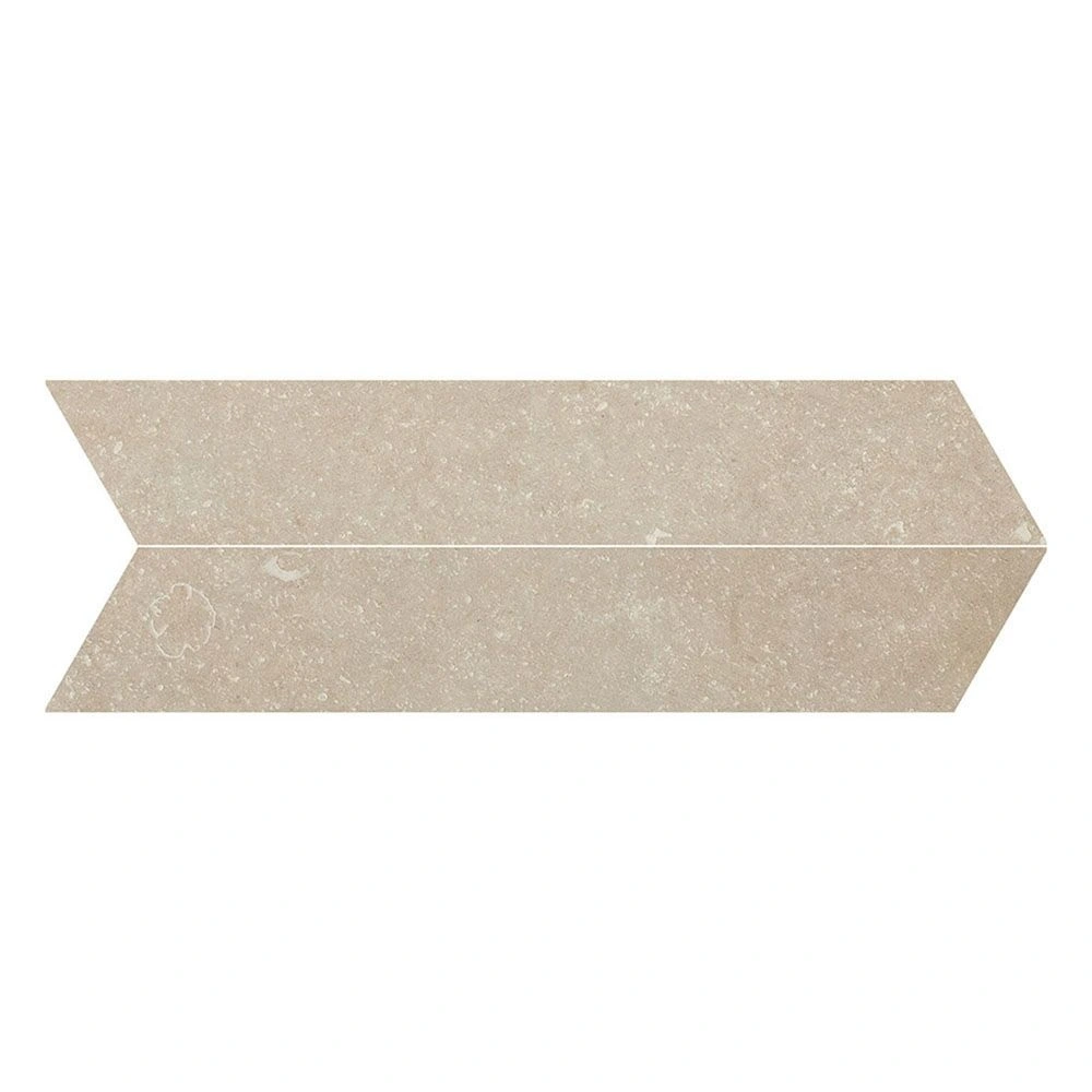 Ilaya 4x21 Chevron Sandstone Beige Matte Limestone Look Porcelai