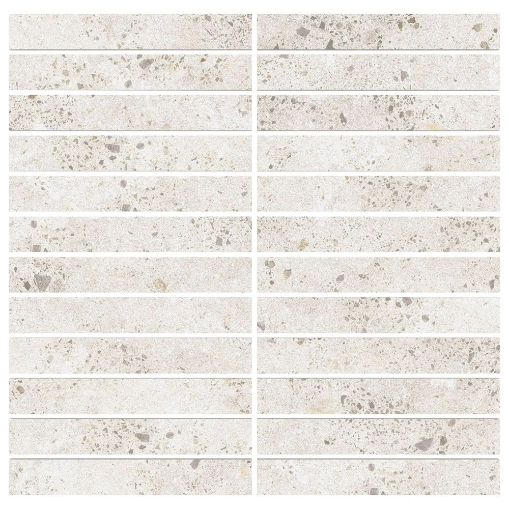Lab 1x6 Stripe Mosaic on 12x12 sheet White Natural