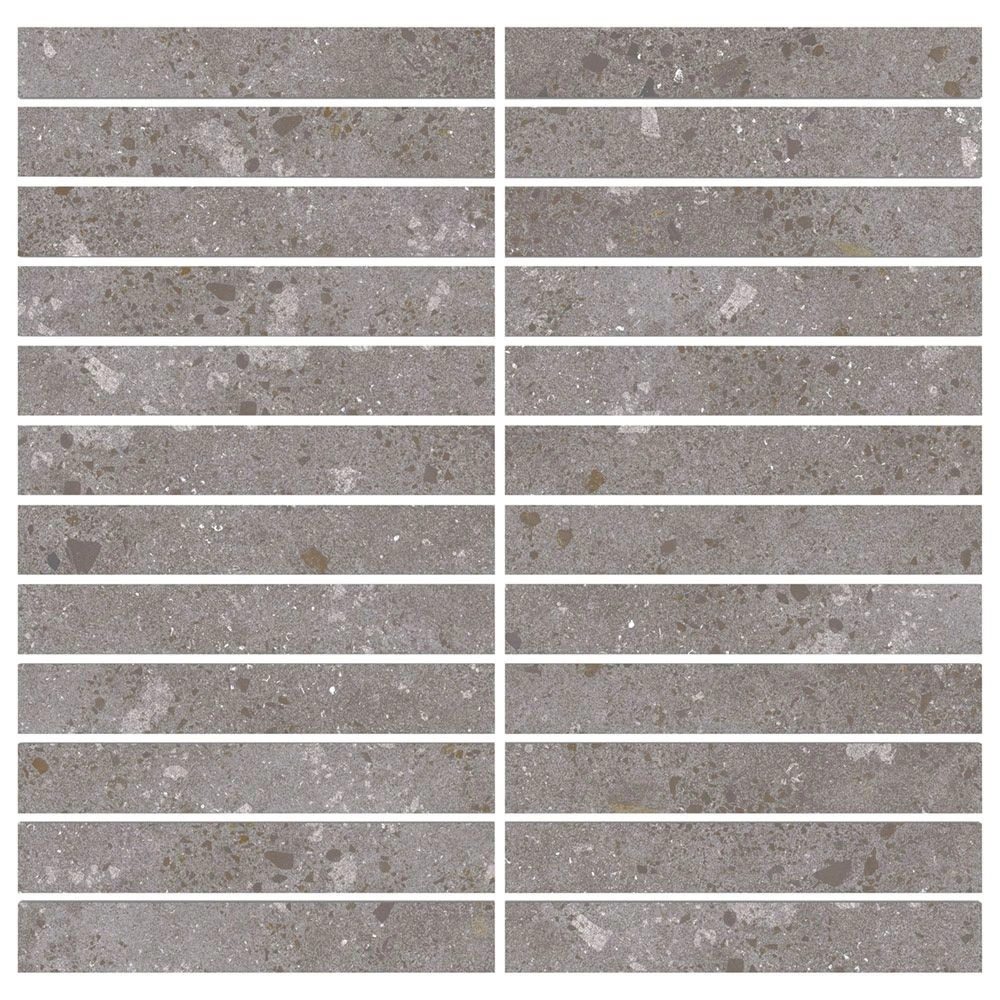 Lab 1x6 Stripe Mosaic on 12x12 sheet Clay Natural