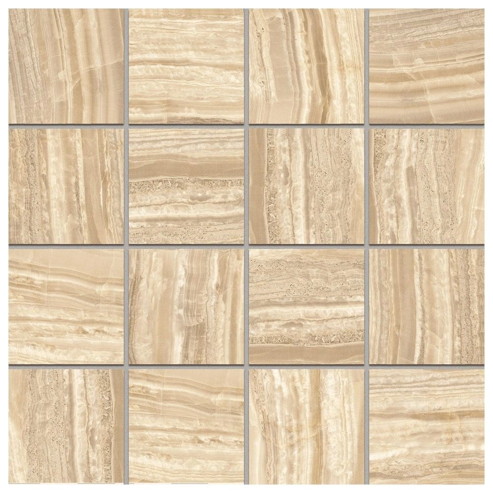 Marblique 3x3 Mosaic Onice Verde Unpolished Marble Look Porcelai
