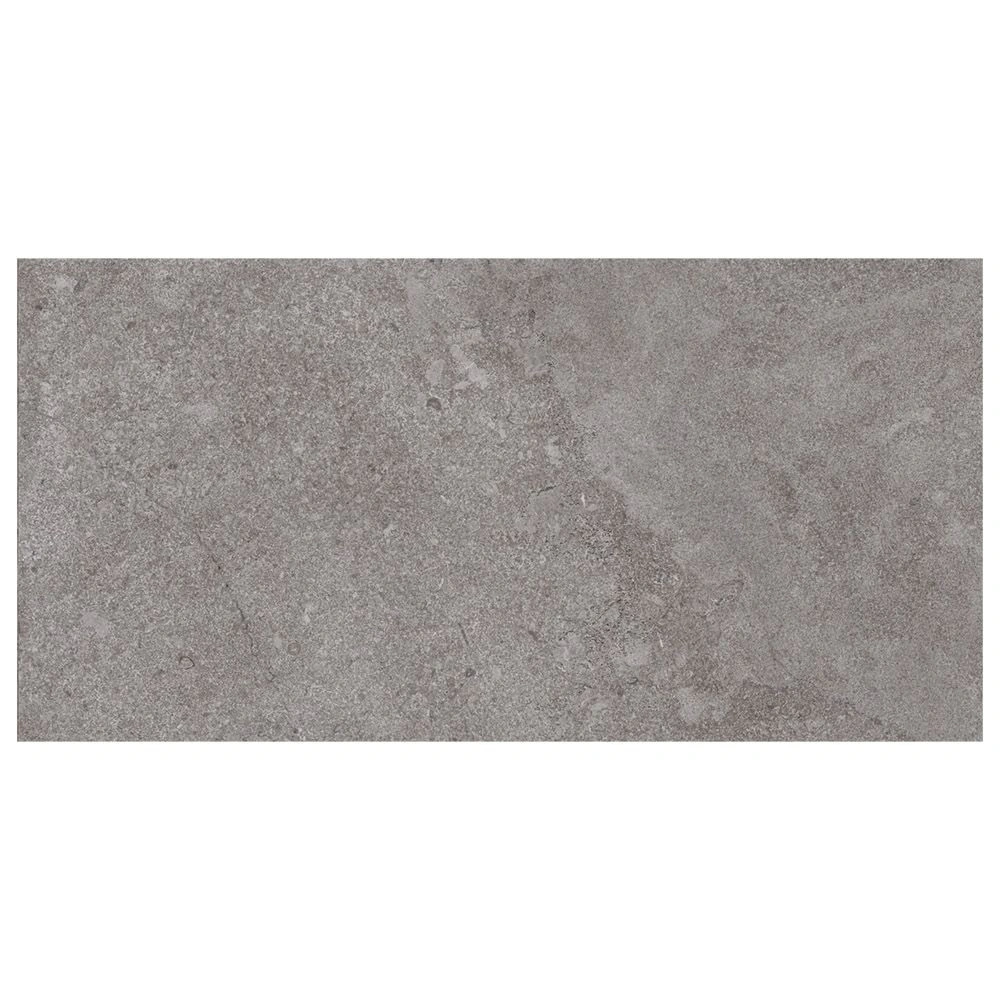 Norian 12x24 Ash Polished Limestone Look Porcelain Tile