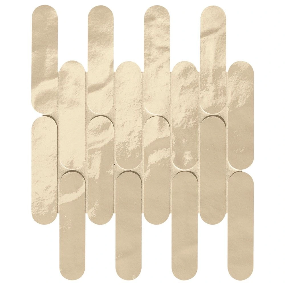 Piper Curve Mosaic Beige Brilliante Porcelain Tile