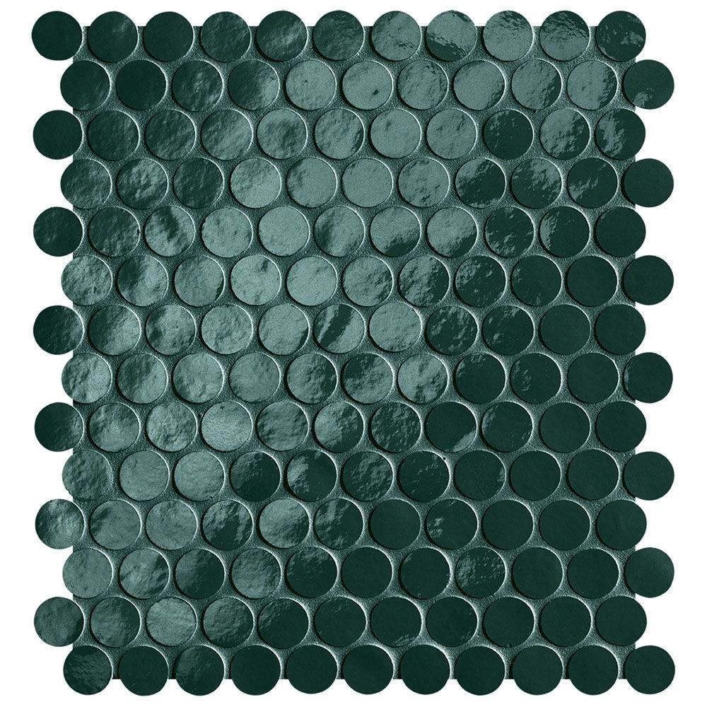 Piper Round Mosaic Petrolio Brilliante Porcelain Tile