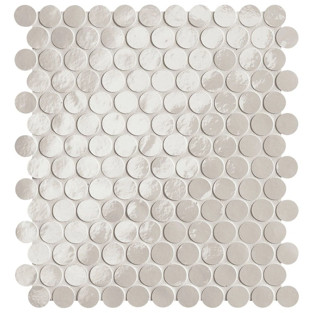 Piper Round Mosaic Ghiaccio Brilliante Porcelain Tile
