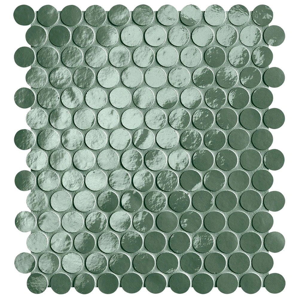 Piper Round Mosaic Salvia Brilliante Porcelain Tile