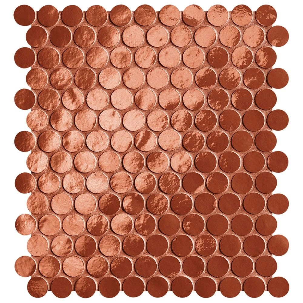 Piper Penny Round Mosaic Russoe Cuore Brilliante Porcelain Tile