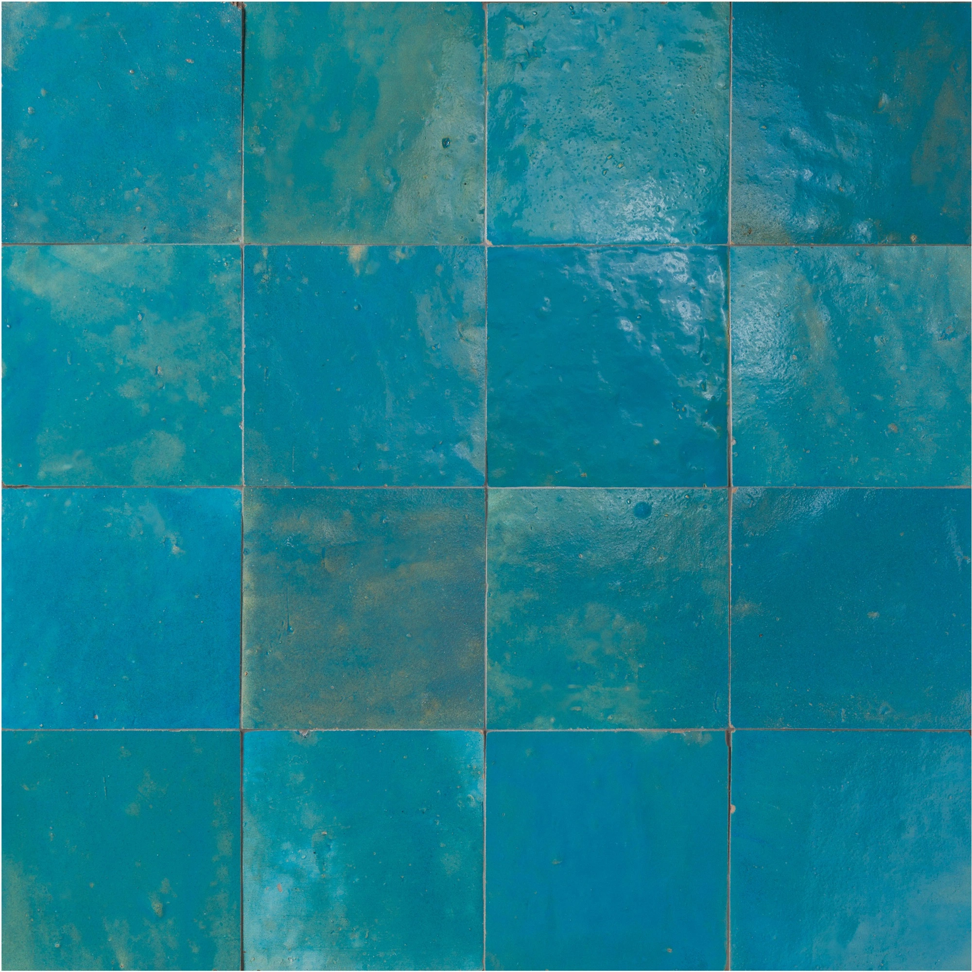 Zel Zellige Classic 4"x4" Moroccan Sky Gloss