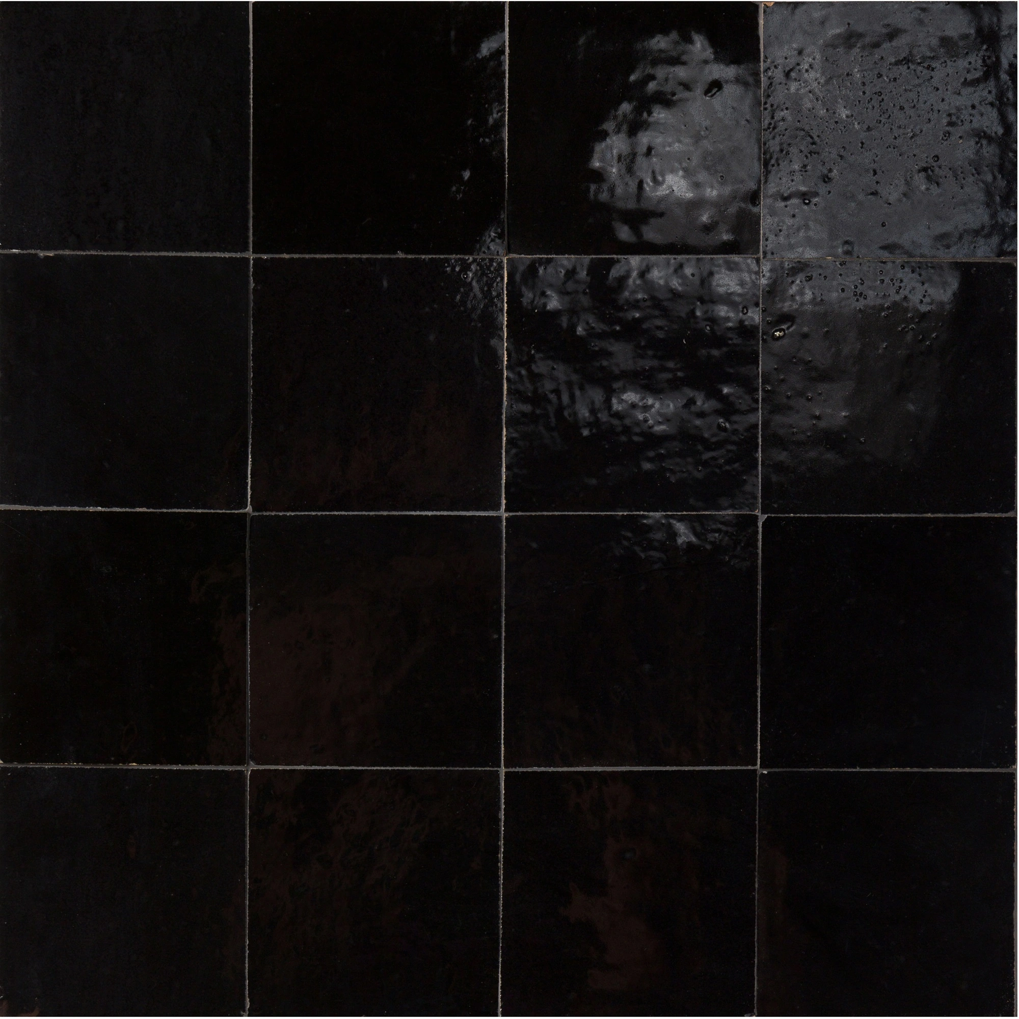 Zel Zellige Classic 4"x4" Noir Gloss