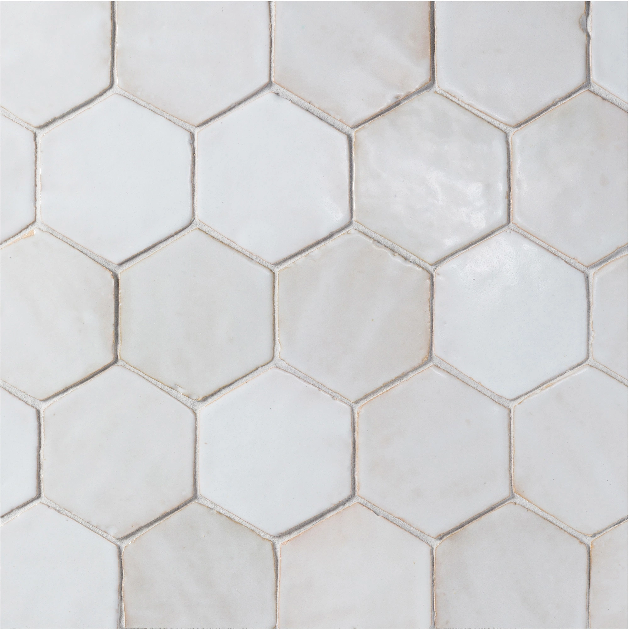 Zel Zellige Nouveau Hexagon Fez White Gloss