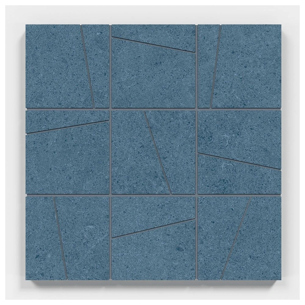 Argent 2.0 Memphis Blue 4X4 Angular Mosaic Unpolished Stone Look