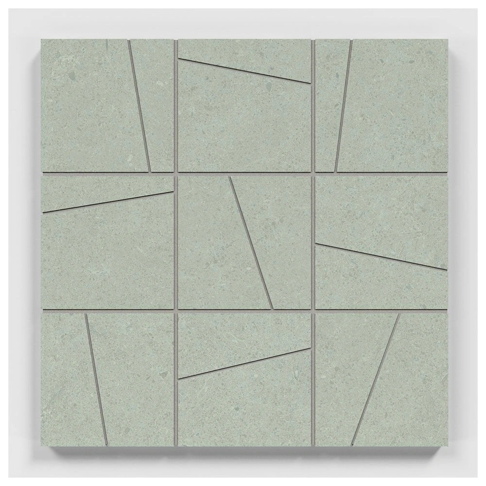 Argent 2.0 Silver Sage 4X4 Angular Mosaic Unpolished Stone Look
