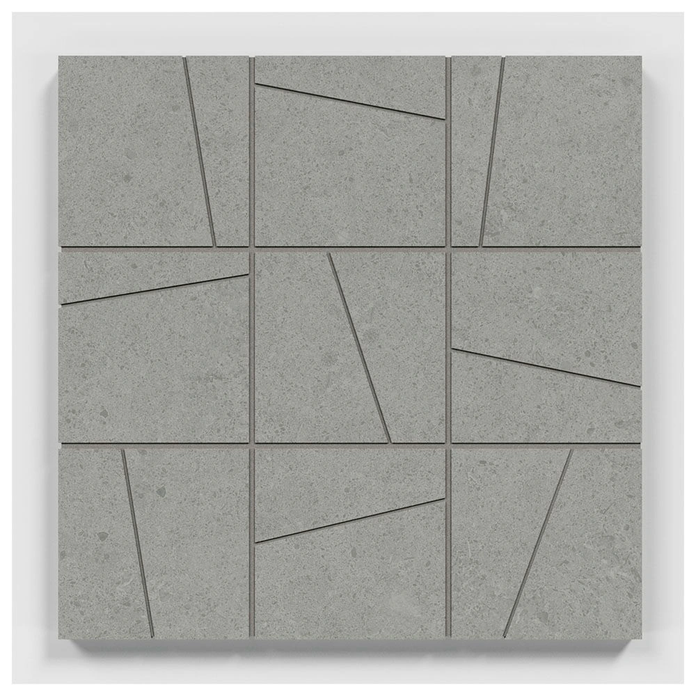 Argent 2.0 Grey Tabby 4X4 Angular Mosaic Unpolished Stone Look P