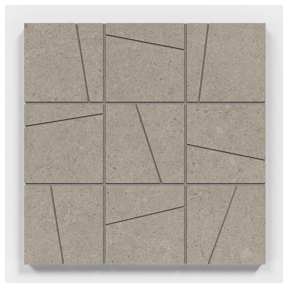 Argent 2.0 Marble Faun 4X4 Angular Mosaic Unpolished Stone Look