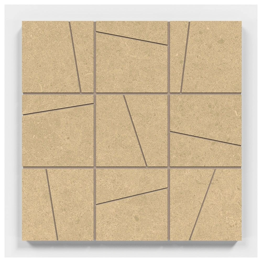 Argent 2.0 Golden Glow 4X4 Angular Mosaic Unpolished Stone Look