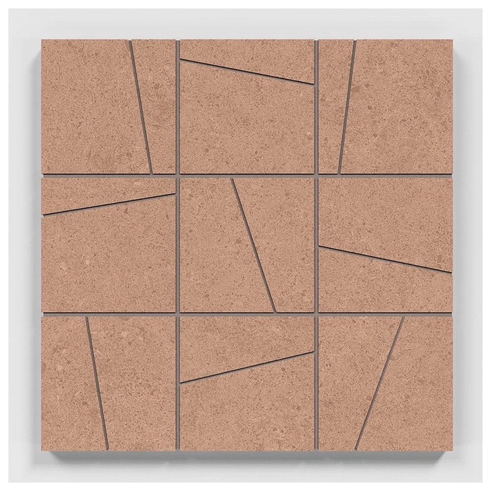 Argent 2.0 Sunkissed Rose 4X4 Angular Mosaic Unpolished Stone