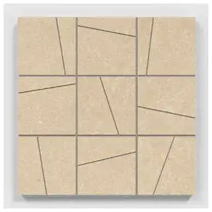 Argent 2.0 Winter Garden 4X4 Angular Mosaic Stone Look Porcelain