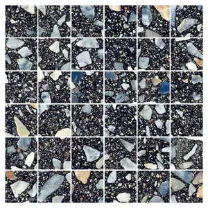 Rialto Night Matte 2x2 Mosaic Terrazzo Look Porcelain Tile