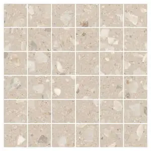 Rialto Taupe Matte 2x2 Mosaic Terrazzo Look Porcelain Tile
