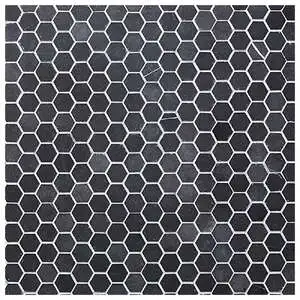 Seta Nera 1" Hex Mosaic Honed Natural Stone