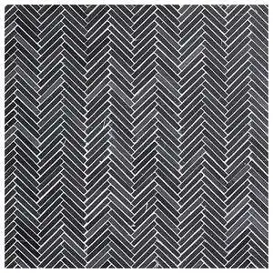 Seta Nera Small Herringbone Mosaic Honed Natural Stone
