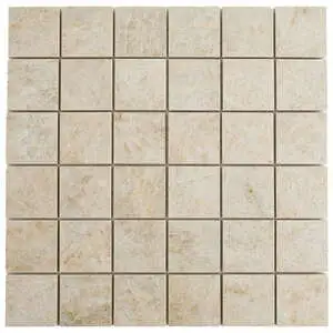 Versailles 2x2 Sq Mosaic Beige Matte Marble Look Porcelain Tile