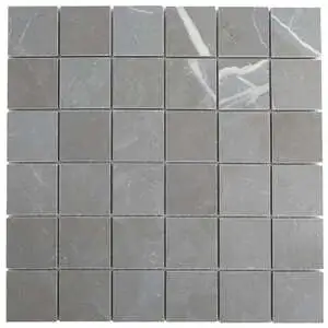 Versailles 2x2 Sq Mosaic Grey Matte Marble Look Porcelain Tile