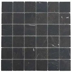 Versailles 2x2 Sq Mosaic Dark Matte Marble Look Porcelain Tile