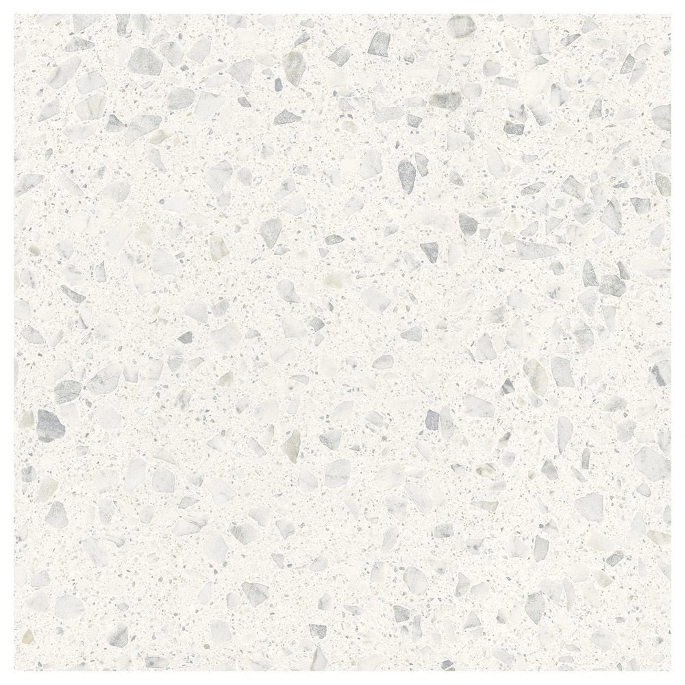White Matte Terrazzo Look Porcelain Tile