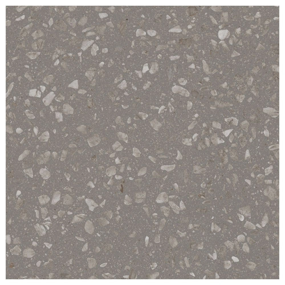Grey Matte Terrazzo Look Porcelain Tile