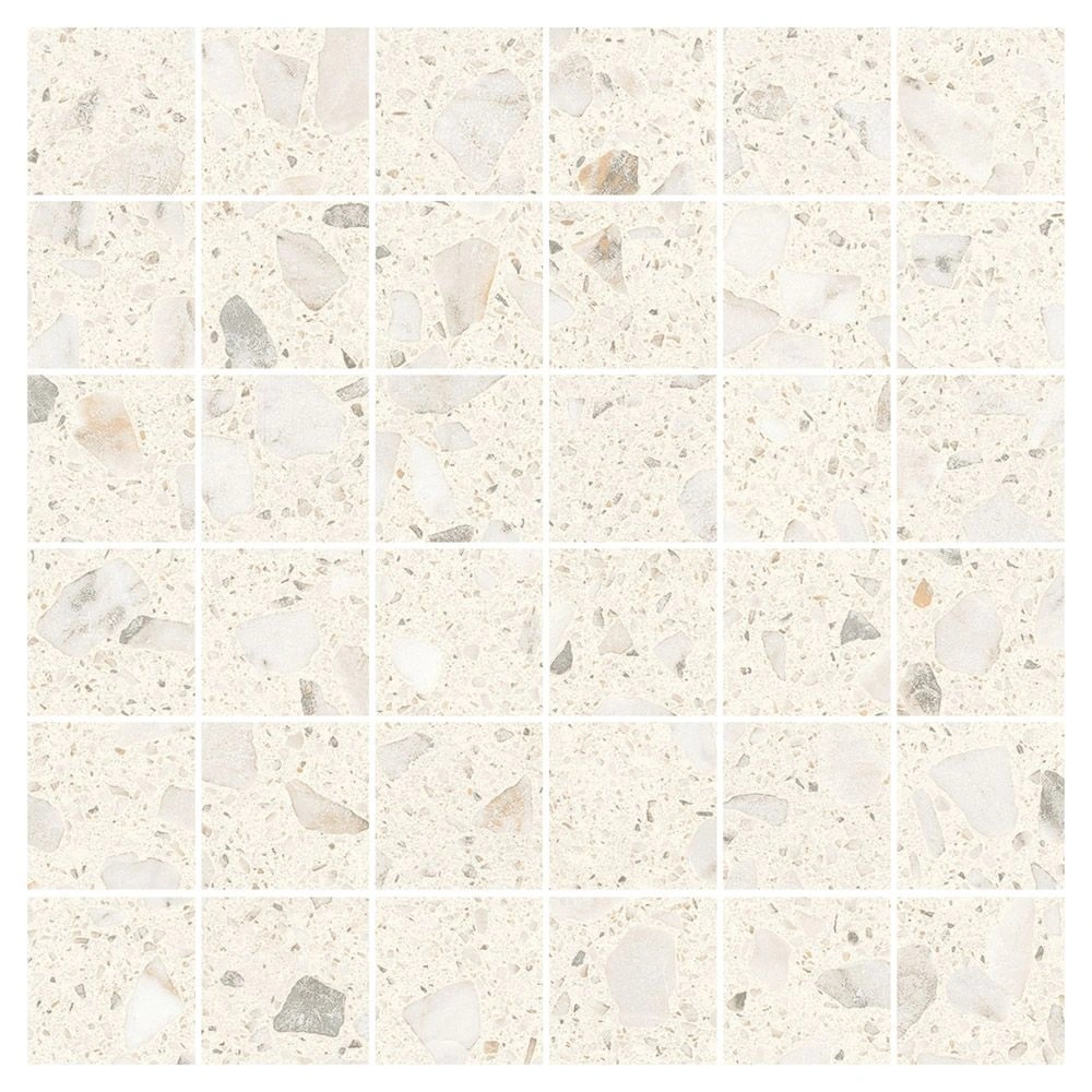 Rialto Cream Matte 2x2 Mosaic Terrazzo Look Porcelain Tile