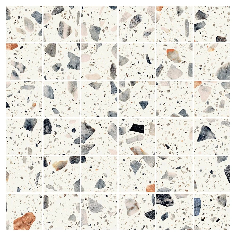 Rialto Moon Matte 2x2 Mosaic Terrazzo Look Porcelain Tile