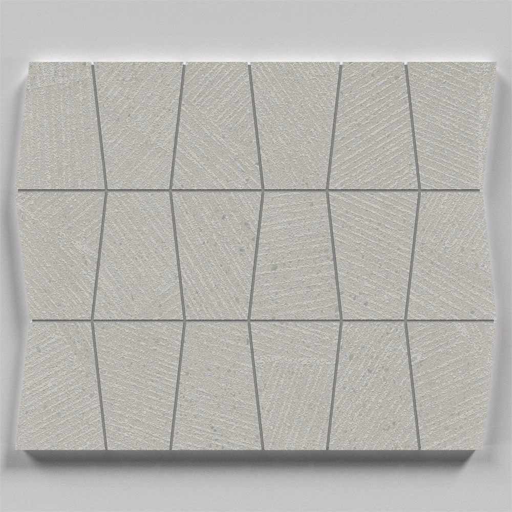 Sand Garden Contemplative Cream Trapezoid Mosaic Unpolished