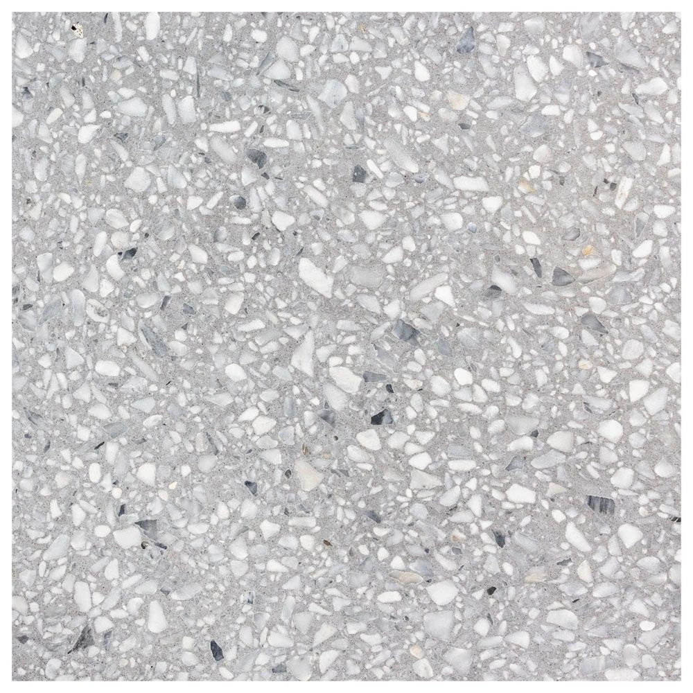 Torcello 24x24 Bardiglio Brushed Cement Terrazzo Tile