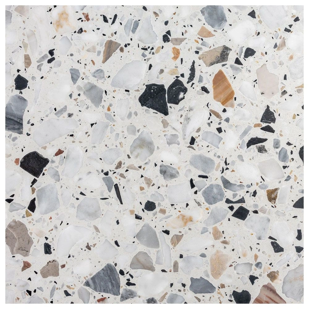 Torcello 24x24 Large Mixed Brushed Cement Terrazzo Tile