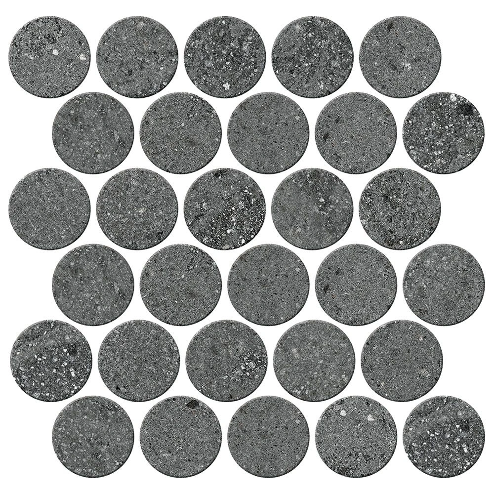 Trajectory 2.5in Pennyround Mosaic Flow Unpolished Concrete Look