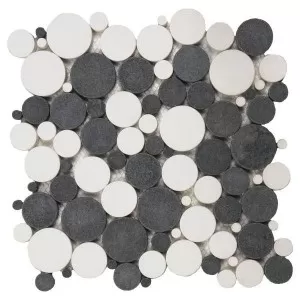 PIMI07 White/Black Mix Bubble Floor Tile
