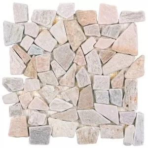 QUBE04 Beige Quartzite River Rocks Floor Tile