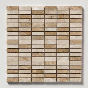 Milano Blend Tumbled 5/8x2 Marble Mosaic Floor Tile