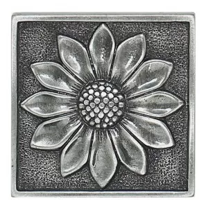 Pewter 2 x 2 Floral Accent Wall Tile