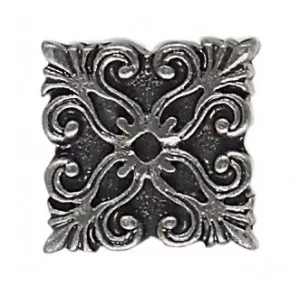 Pewter 1 x 1 Frieze Button Wall Tile